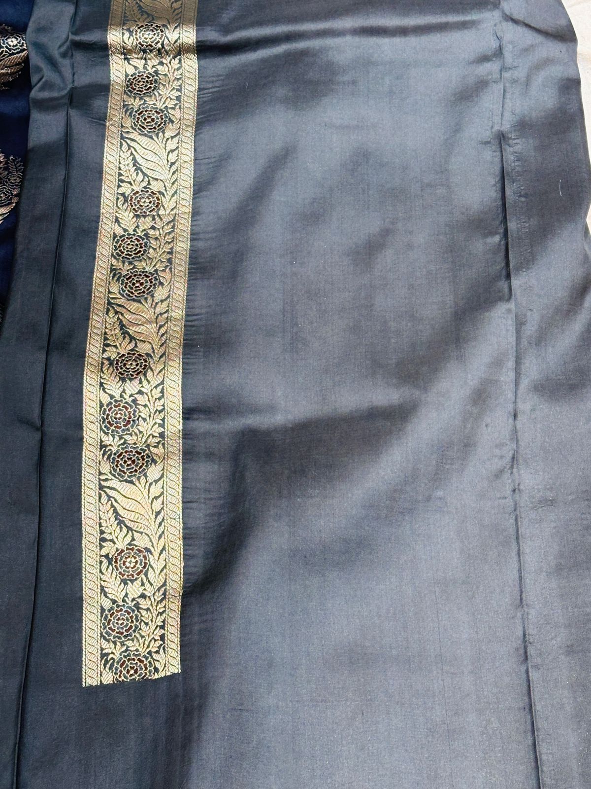 Banaras 100% Pure katan Silk Saree with allover zari weave Mina Buta Design