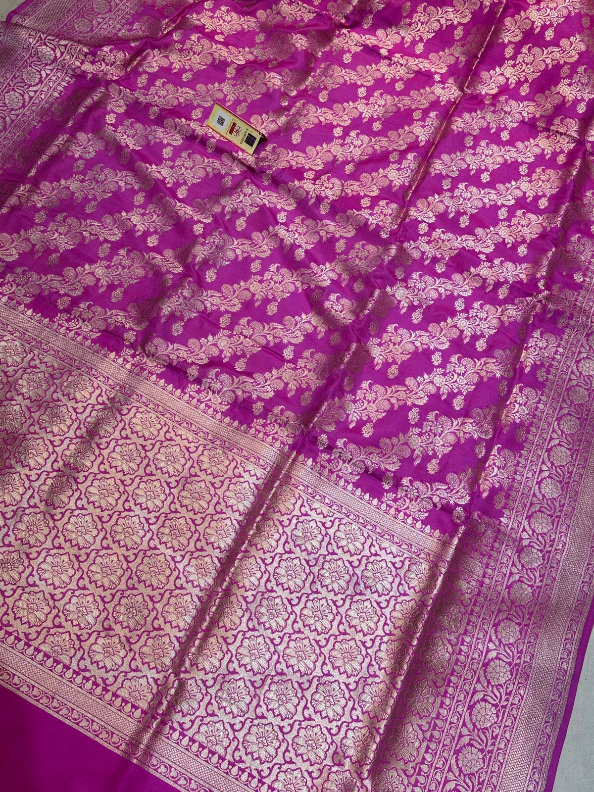 Banaras 100% Pure katan Silk Saree with allover zari weave jaal Design