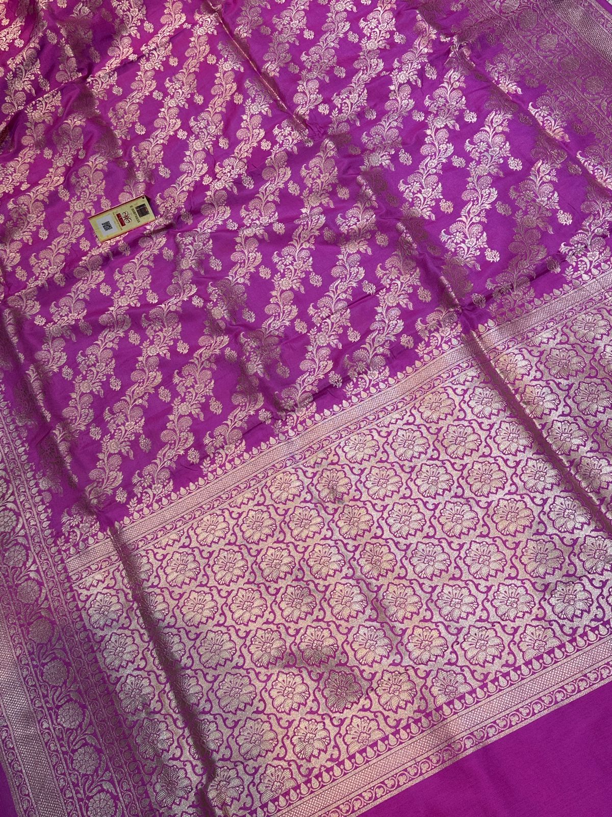 Banaras 100% Pure katan Silk Saree with allover zari weave jaal Design