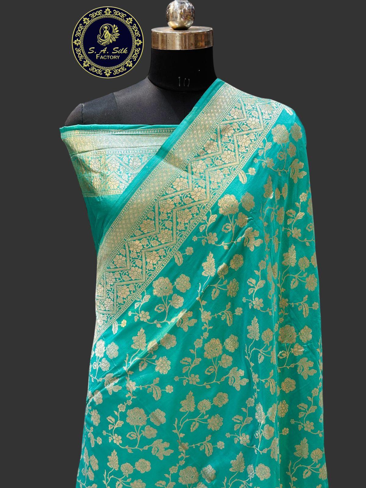 Banaras 100% Pure katan Silk Saree with allover zari weave jaal Design