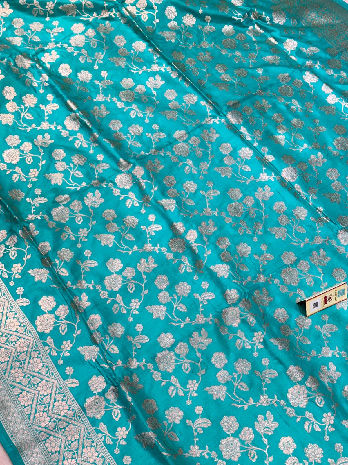 Banaras 100% Pure katan Silk Saree with allover zari weave jaal Design