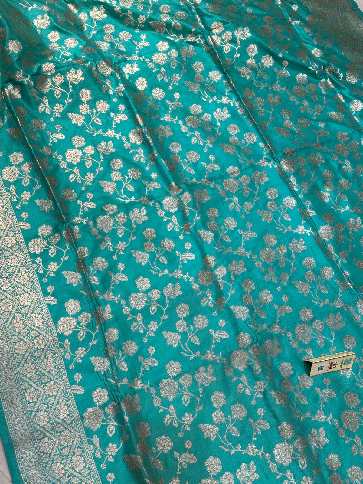 Banaras 100% Pure katan Silk Saree with allover zari weave jaal Design