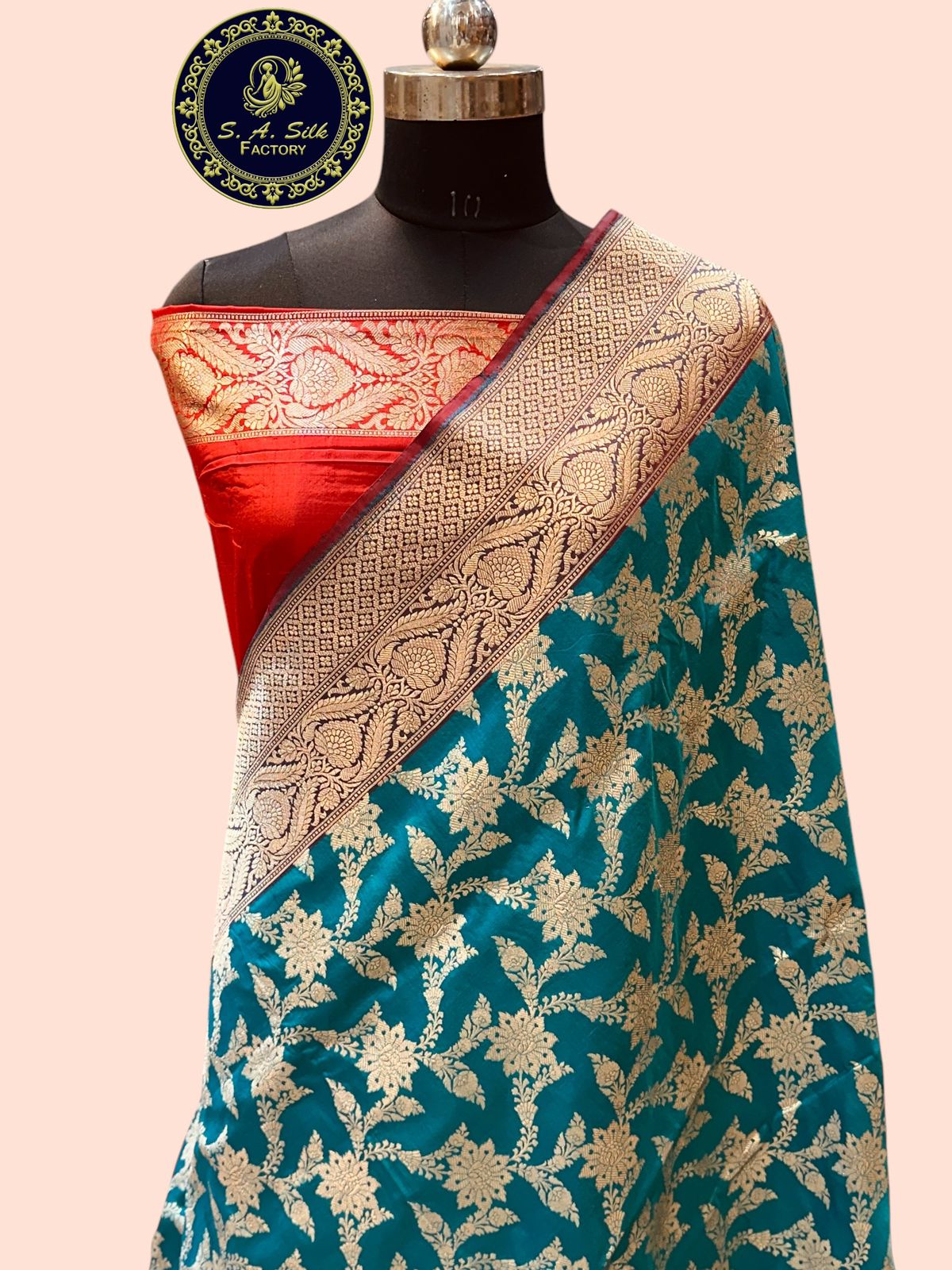 Banaras 100% Pure katan Silk Saree with allover zari weave jaal Design