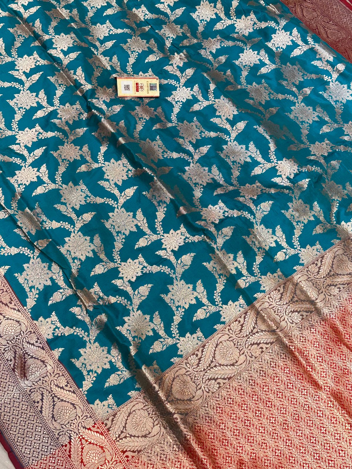 Banaras 100% Pure katan Silk Saree with allover zari weave jaal Design