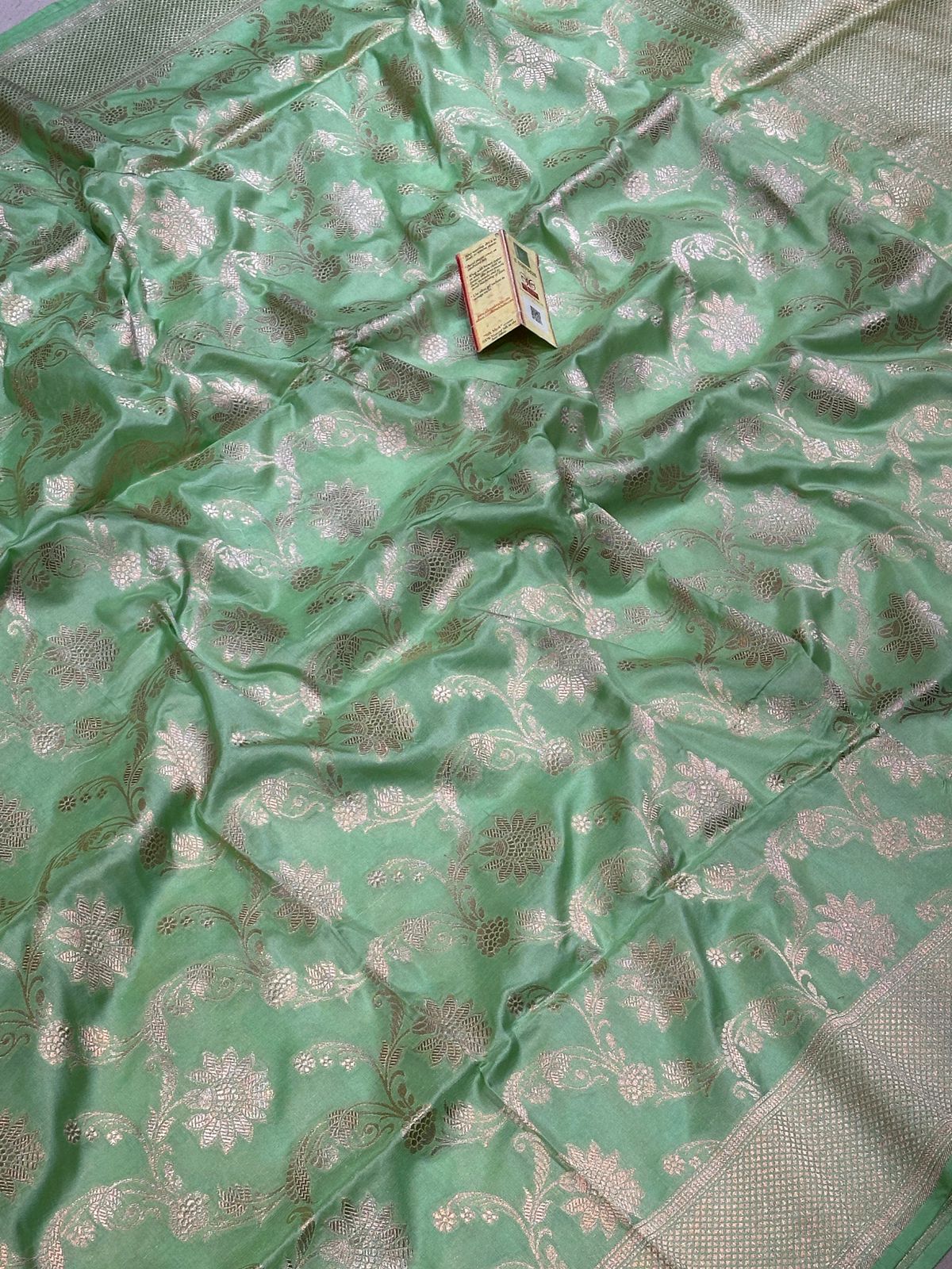 Banaras 100% Pure katan Silk Saree with allover zari weave jaal Design
