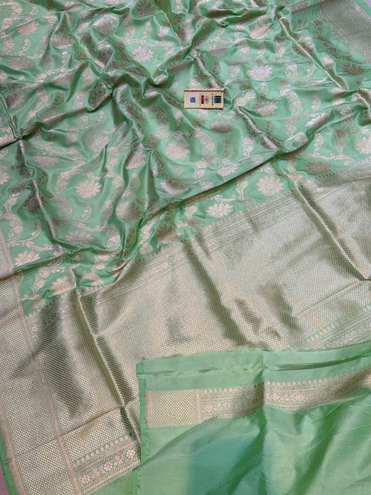 Banaras 100% Pure katan Silk Saree with allover zari weave jaal Design