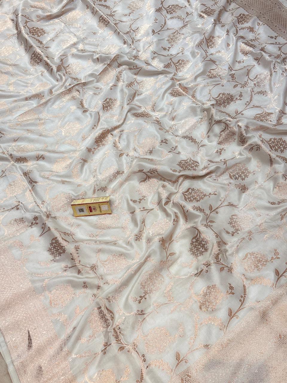 Banaras 100% Pure katan Silk Saree with allover zari jaal Design and Zari border