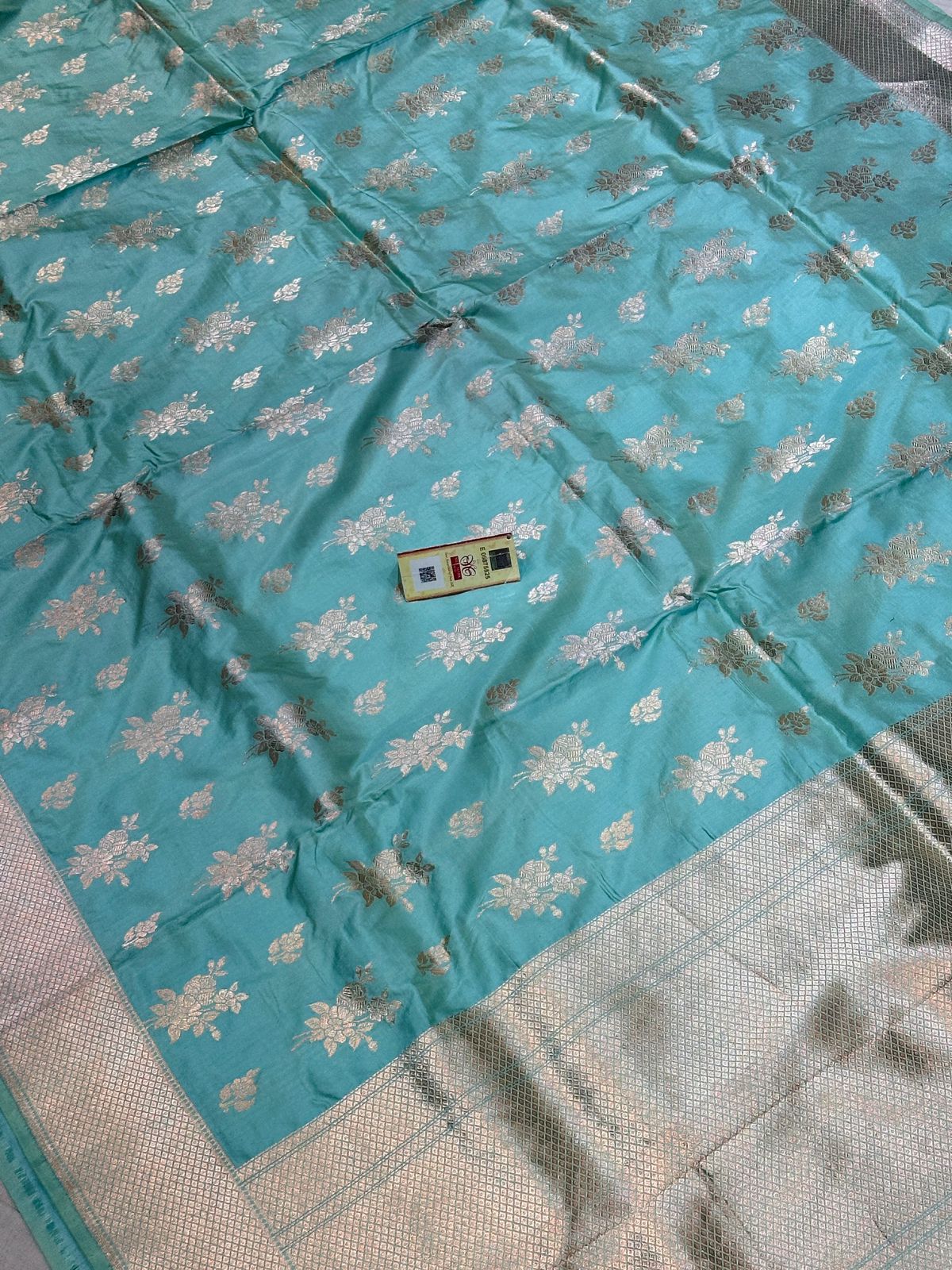 Banaras 100% Pure katan Silk Saree with allover antique zari weave Buta Design