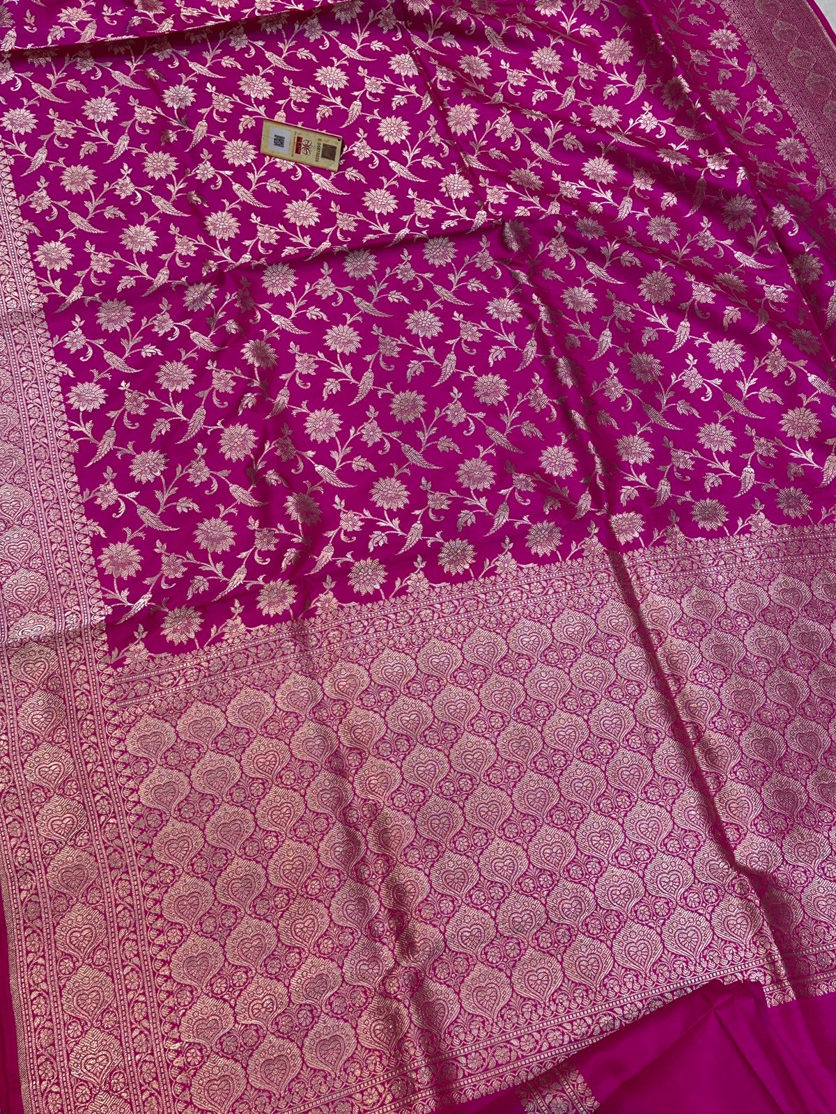 Banaras 100% Pure katan Silk Saree with allover antique zari weave jaal Design