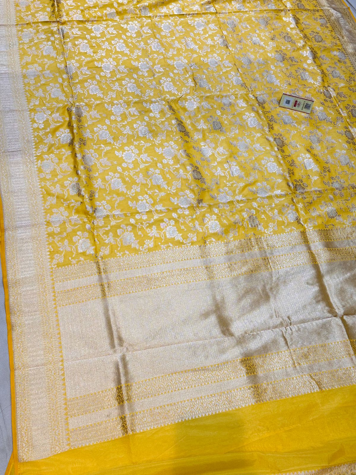 Banaras 100% pure katan silk Saree with allover real zari weave