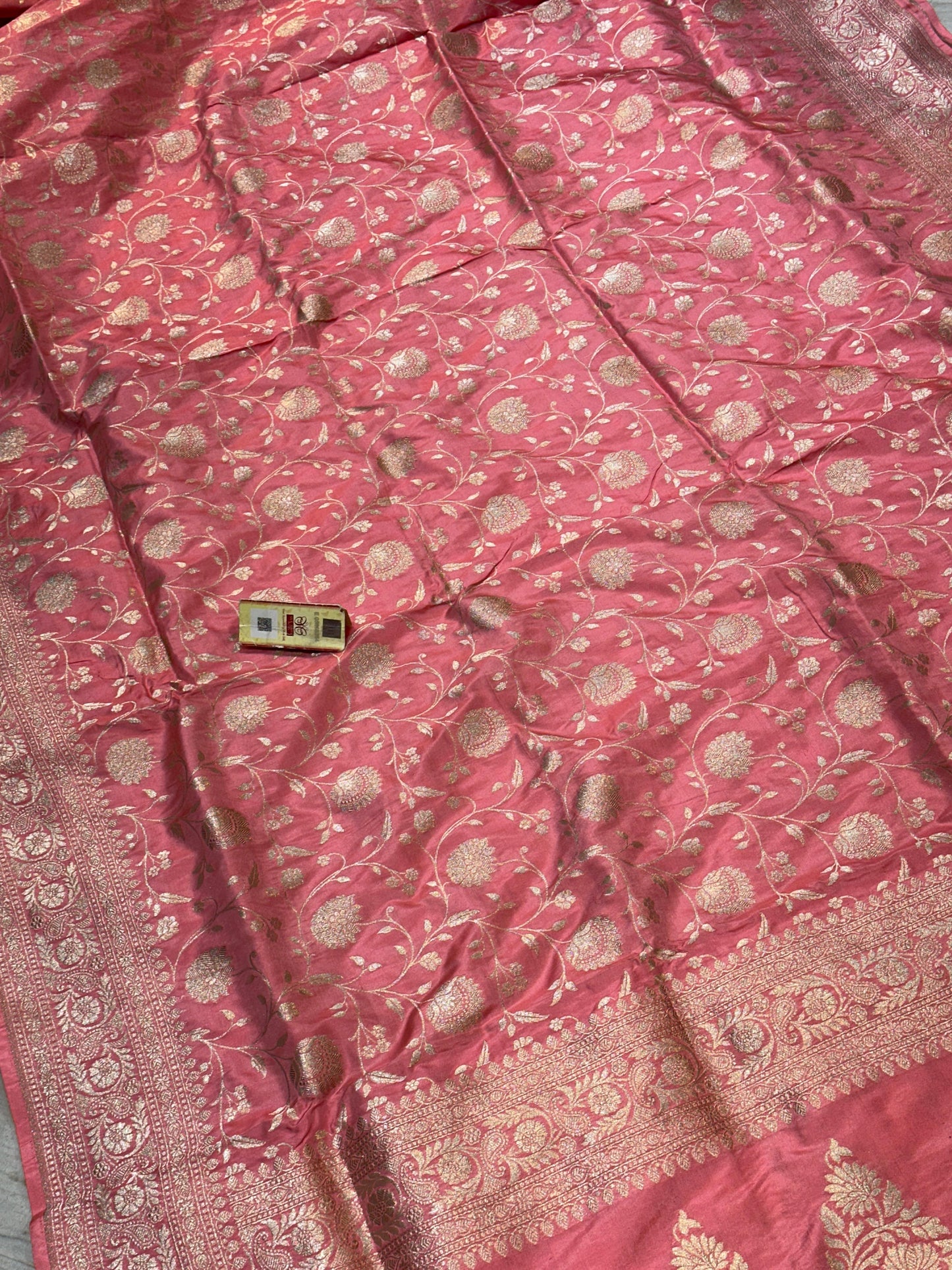 Banaras 100% Pure katan Silk Saree with allover beautiful jaal design On full body with water zari