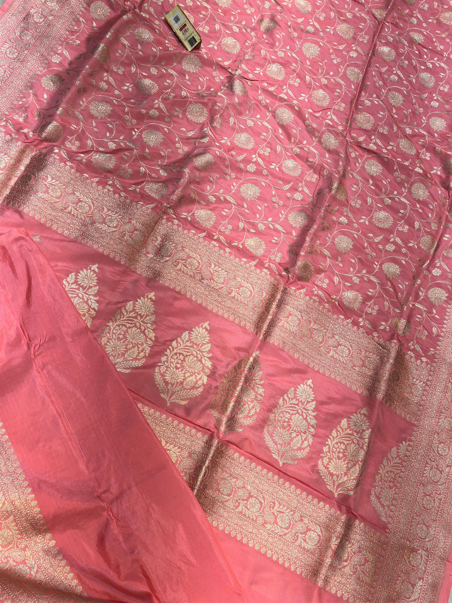 Banaras 100% Pure katan Silk Saree with allover beautiful jaal design On full body with water zari