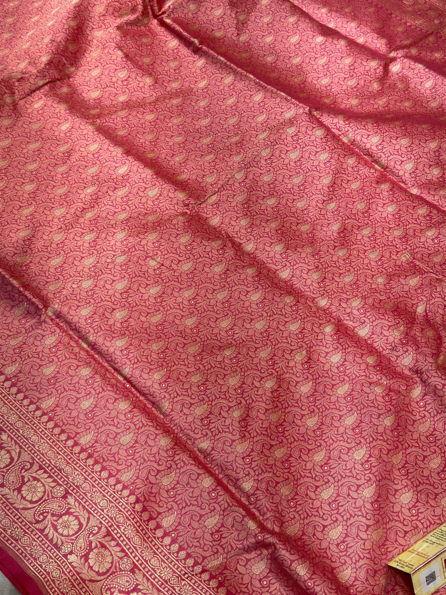 Banaras 100% Pure katan Silk Saree with allover beautiful Tanchui pashmina jaal design