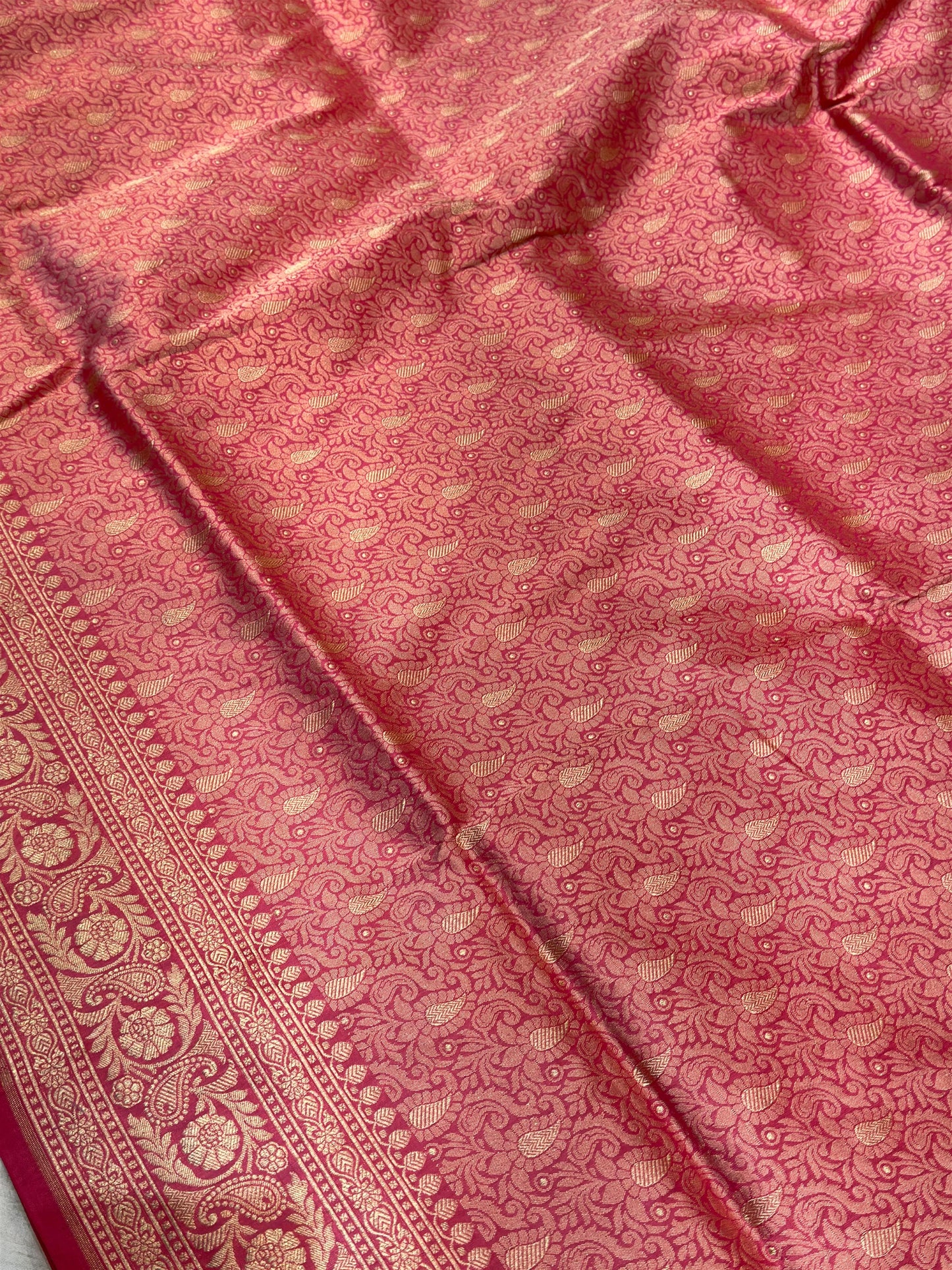 Banaras 100% Pure katan Silk Saree with allover beautiful Tanchui pashmina jaal design