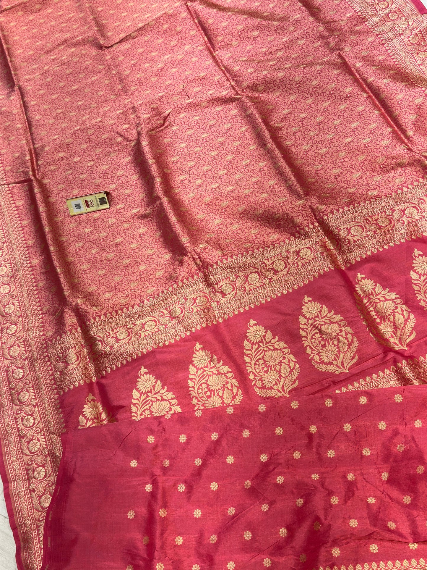 Banaras 100% Pure katan Silk Saree with allover beautiful Tanchui pashmina jaal design