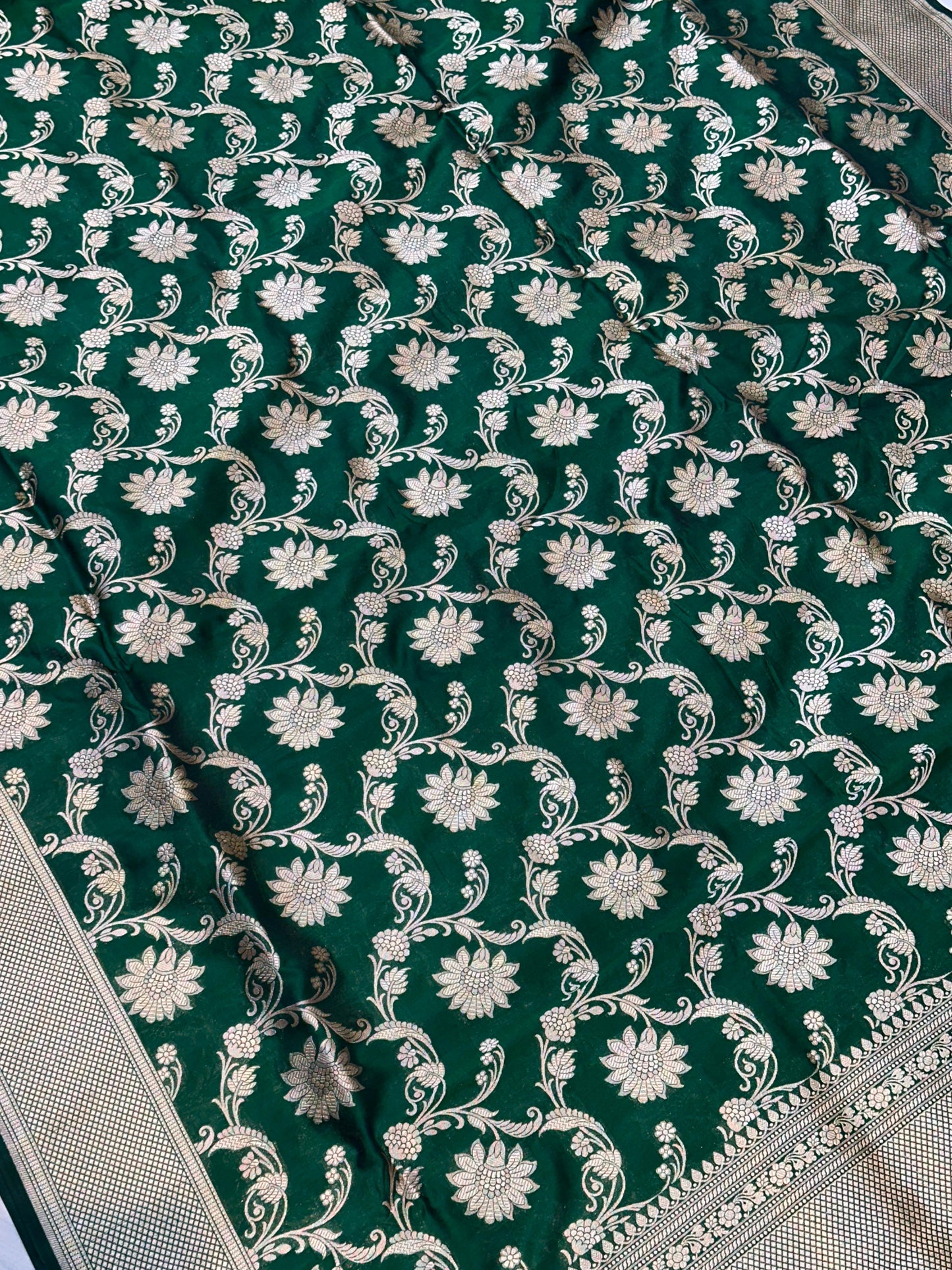 Banaras 100% Pure katan Silk Saree with allover beautiful jaal design