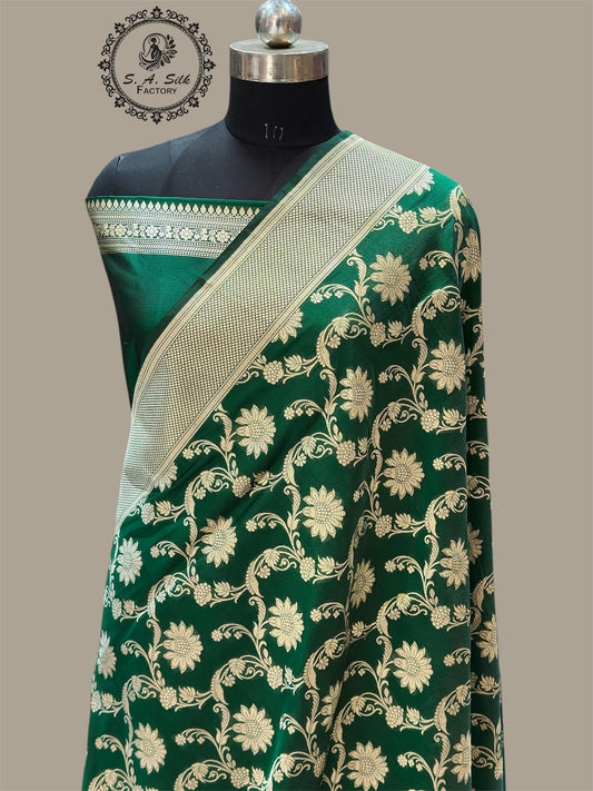 Banaras 100% Pure katan Silk Saree with allover beautiful jaal design