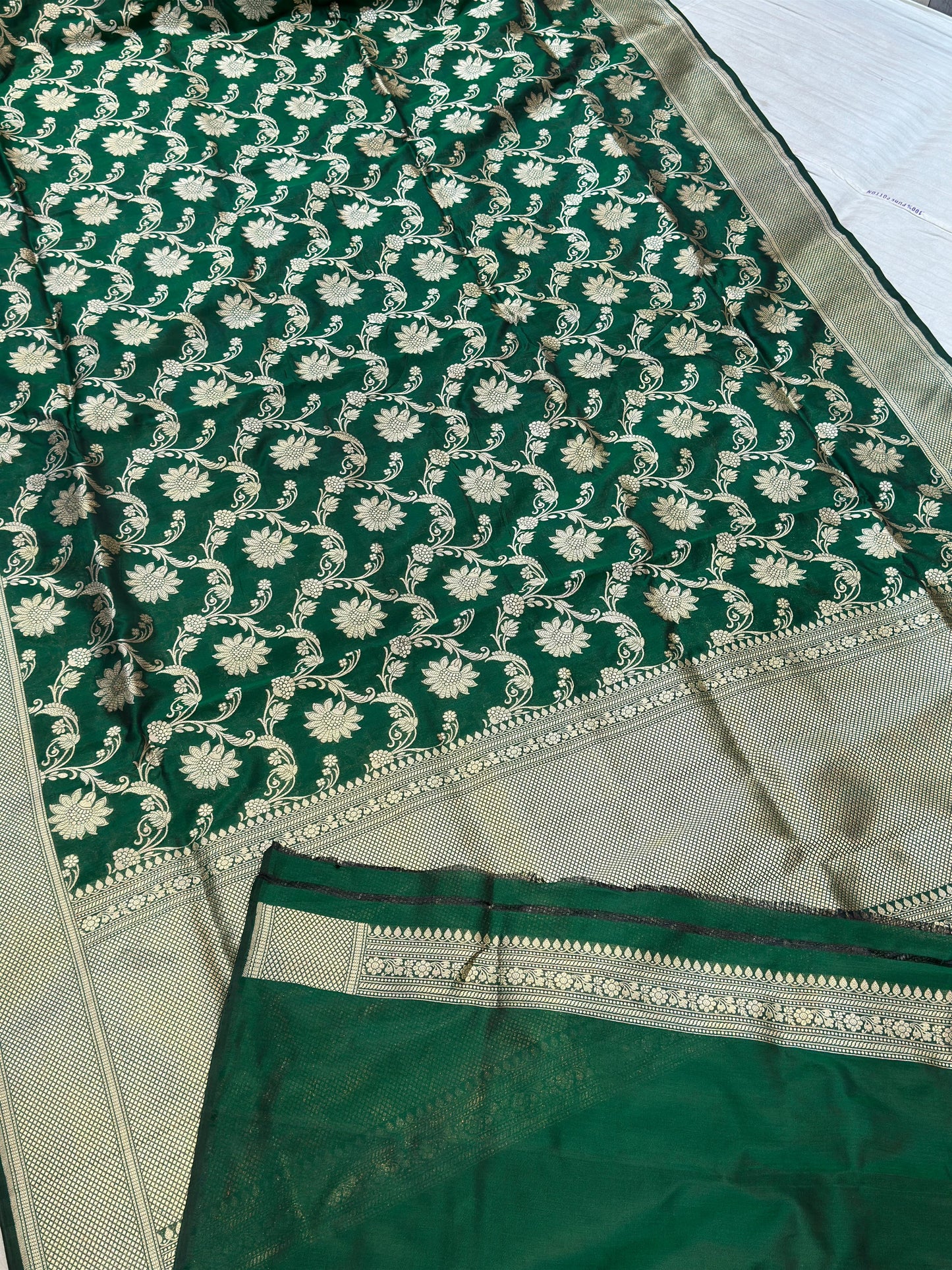 Banaras 100% Pure katan Silk Saree with allover beautiful jaal design