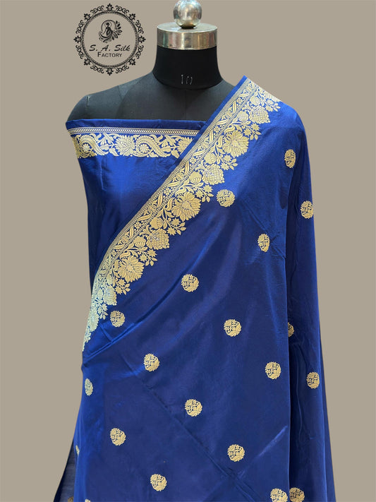Banaras 100% Pure katan kadua Silk Saree with allover beautiful buta