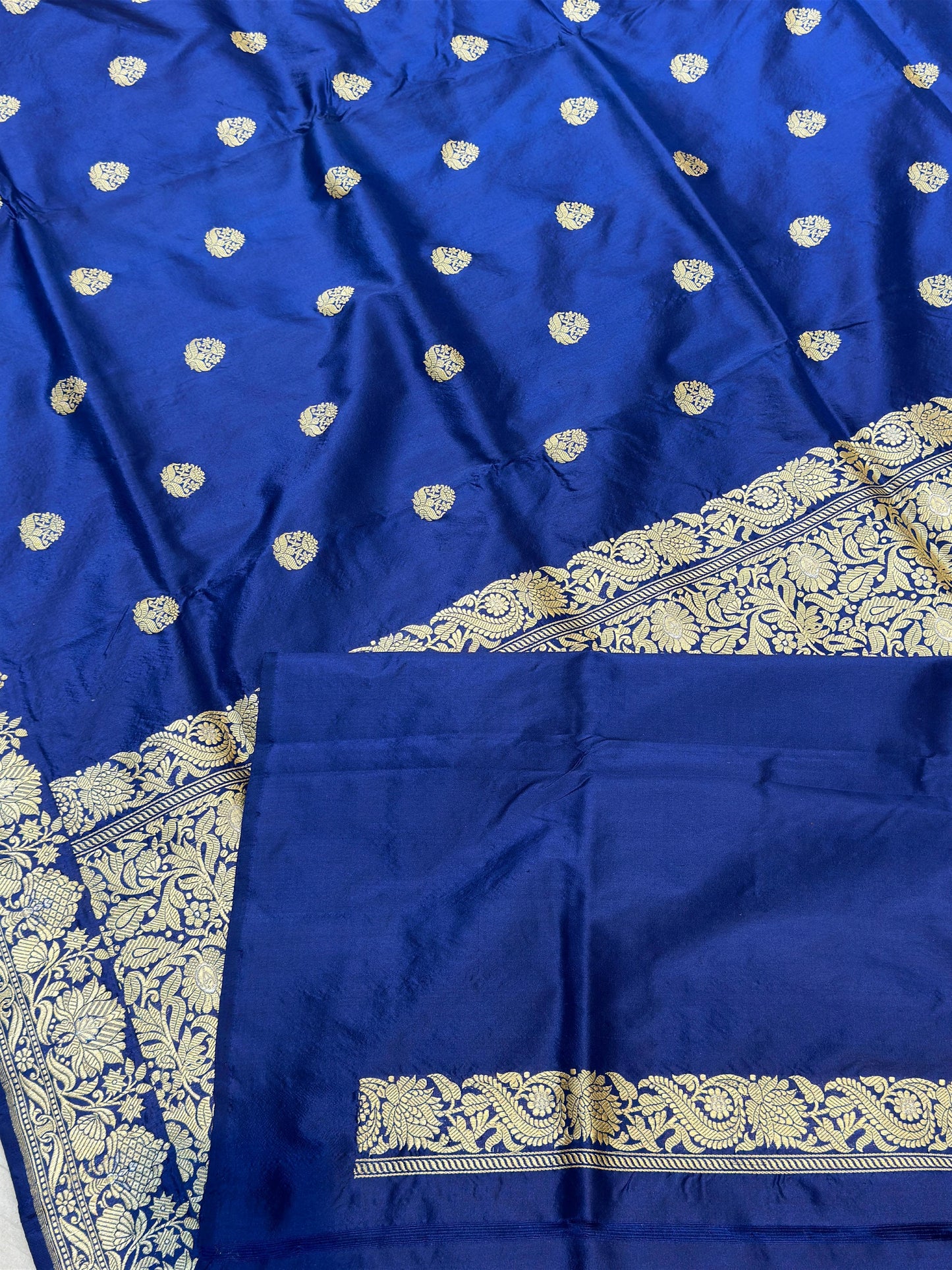 Banaras 100% Pure katan kadua Silk Saree with allover beautiful buta