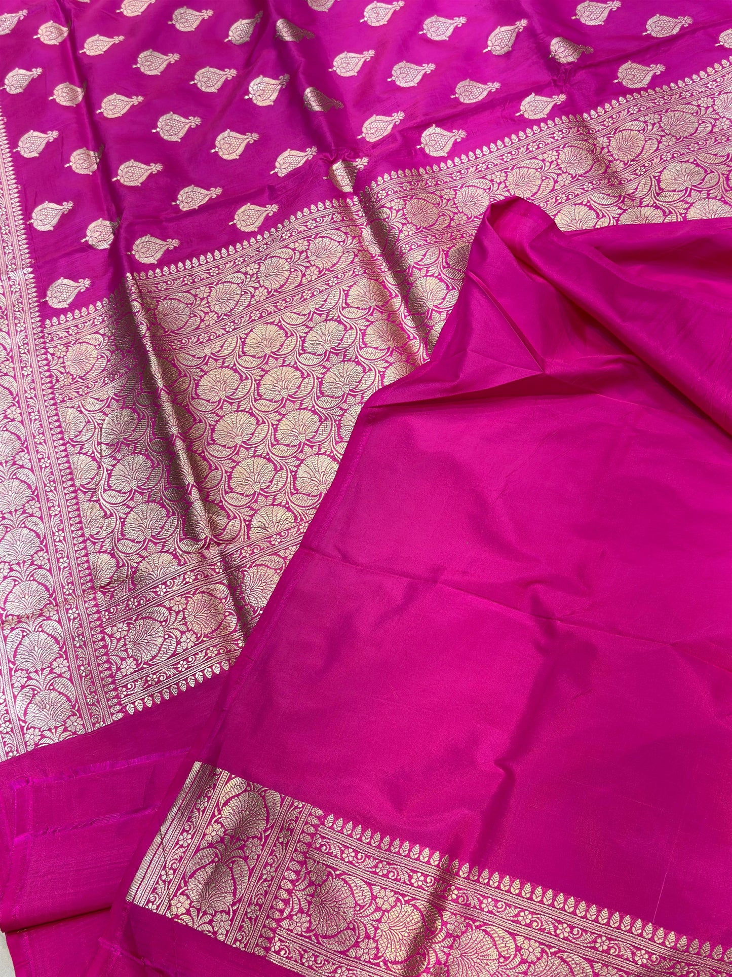 Banaras 100% Pure katan Silk Saree with allover beautiful buta On full body