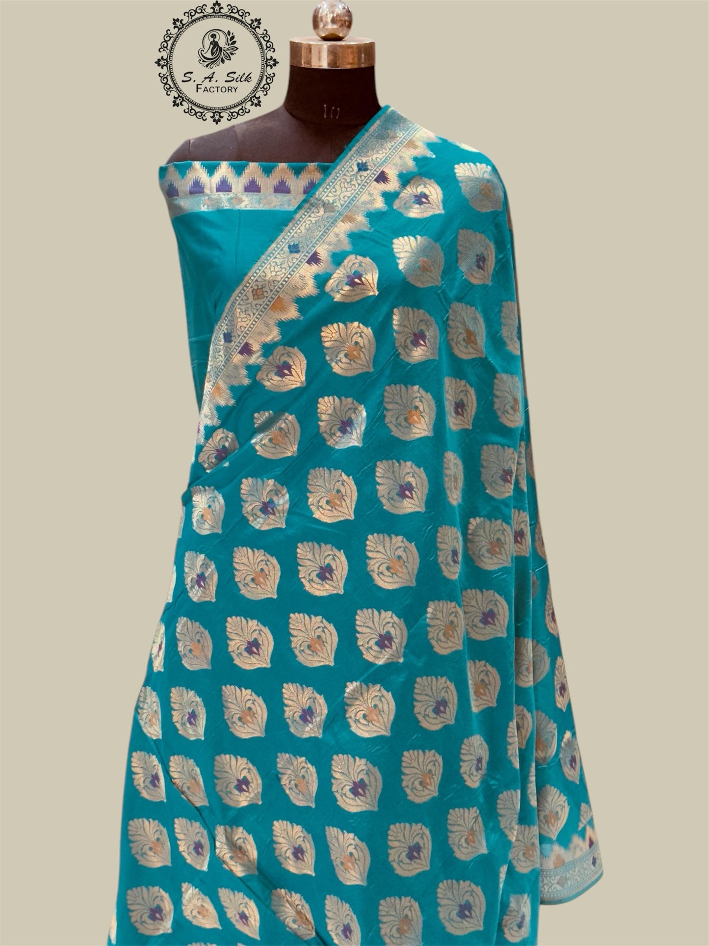 Banaras 100% pure katan silk Saree with premium real silk saree with allover water zari (Light Rama Green)