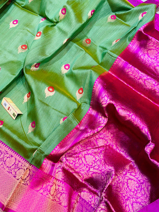 Banarasi 100% pure desi Tussre kadua premium handloom silk saree