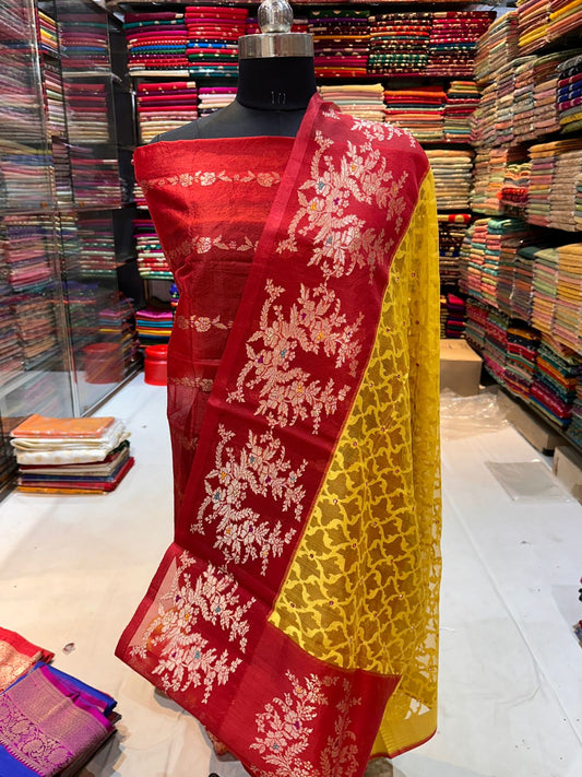 Banarasi 100% pure premium jutt net silk saree