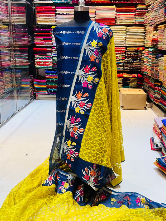 Banarasi 100% pure premium jutt net silk saree