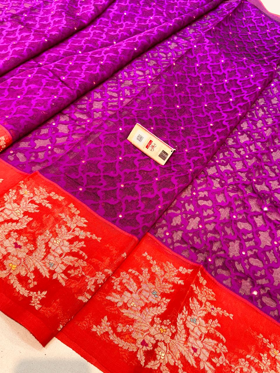 Banarasi 100% pure premium jutt net silk saree