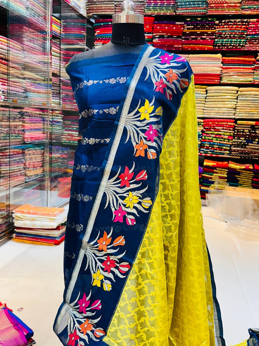 Banarasi 100% pure premium jutt net silk saree with