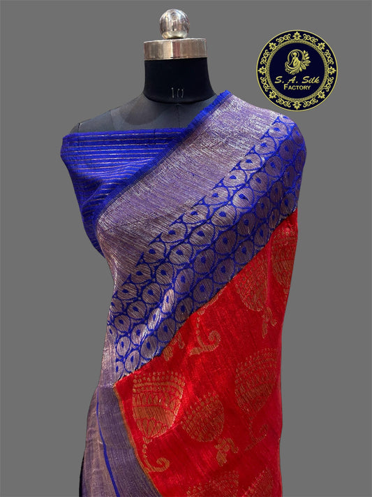 Banaras 100% pure Raw dupion silk saree