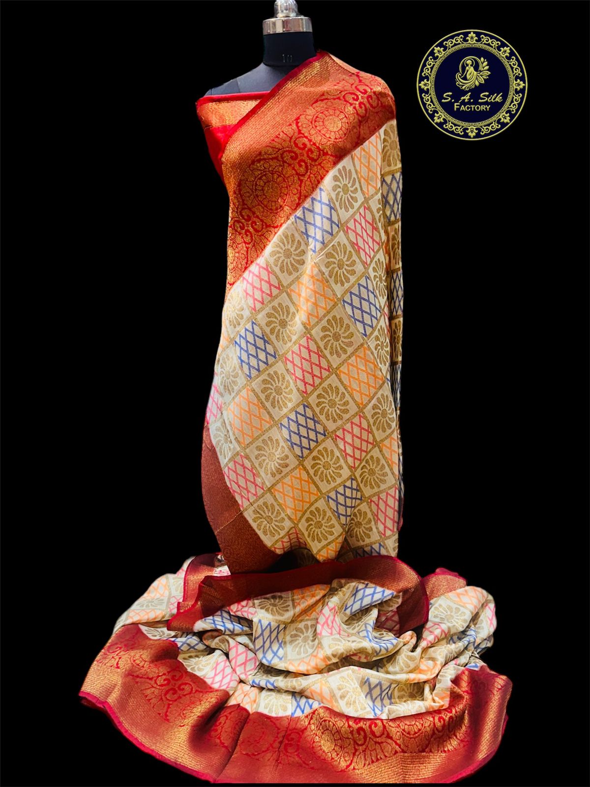 Banaras 100% pure Raw dupion silk saree