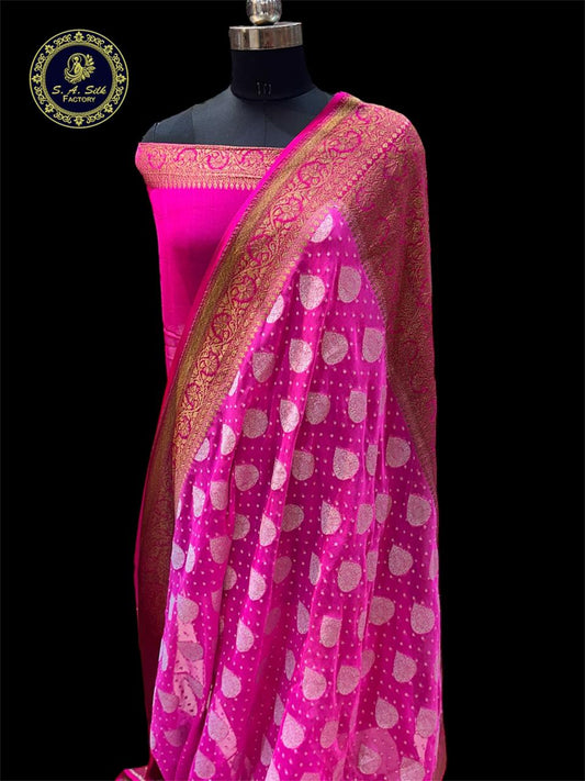 Banaras 100% pure khaddi chiffon silk saree