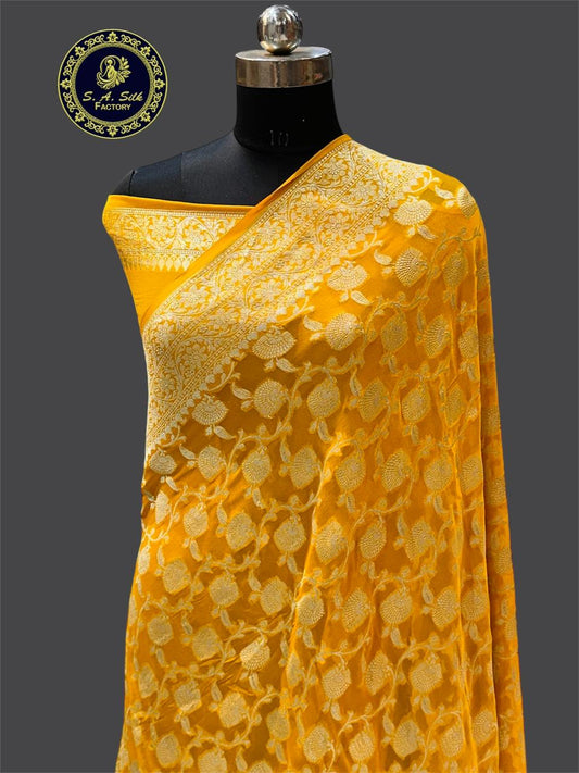 Banarasi 100% pure khaddi chiffon silk saree