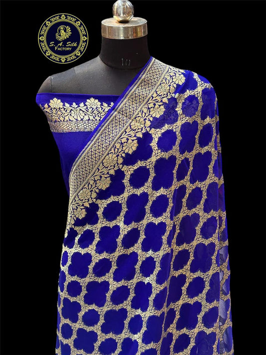 Banarasi 100% Pure khaddi chiffon silk saree