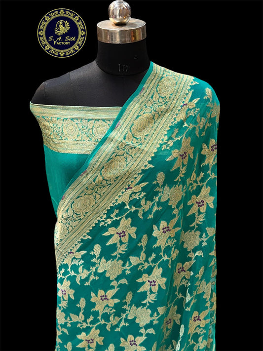 Banarasi 100% Pure khaddi chiffon silk saree