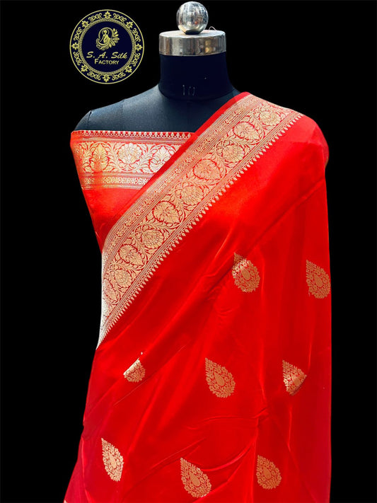 Banarasi 100% Pure mashru katan kadua Silk Saree with allover very beautiful antique Buta design