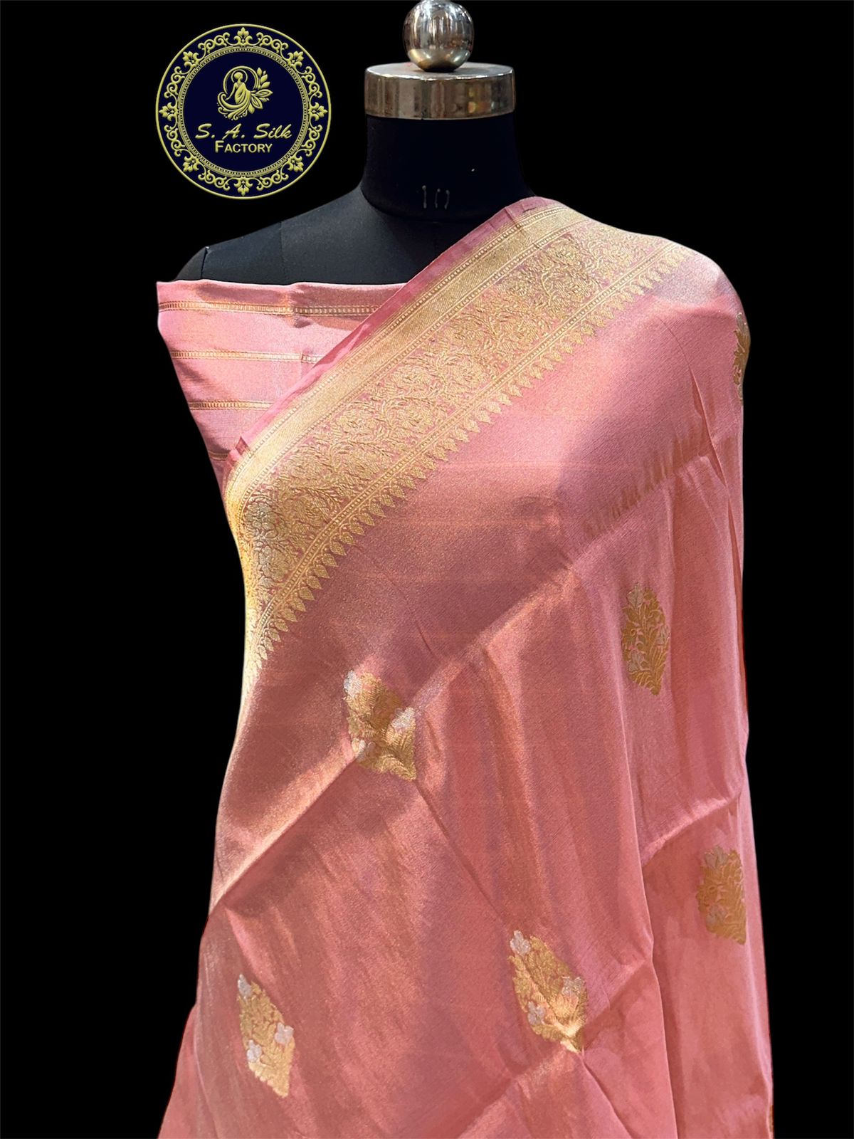 Banaras 100% Pure Tissue katan Silk (Kadhwa) Saree with allover very beautiful antique Sonaroopa kadua buta design