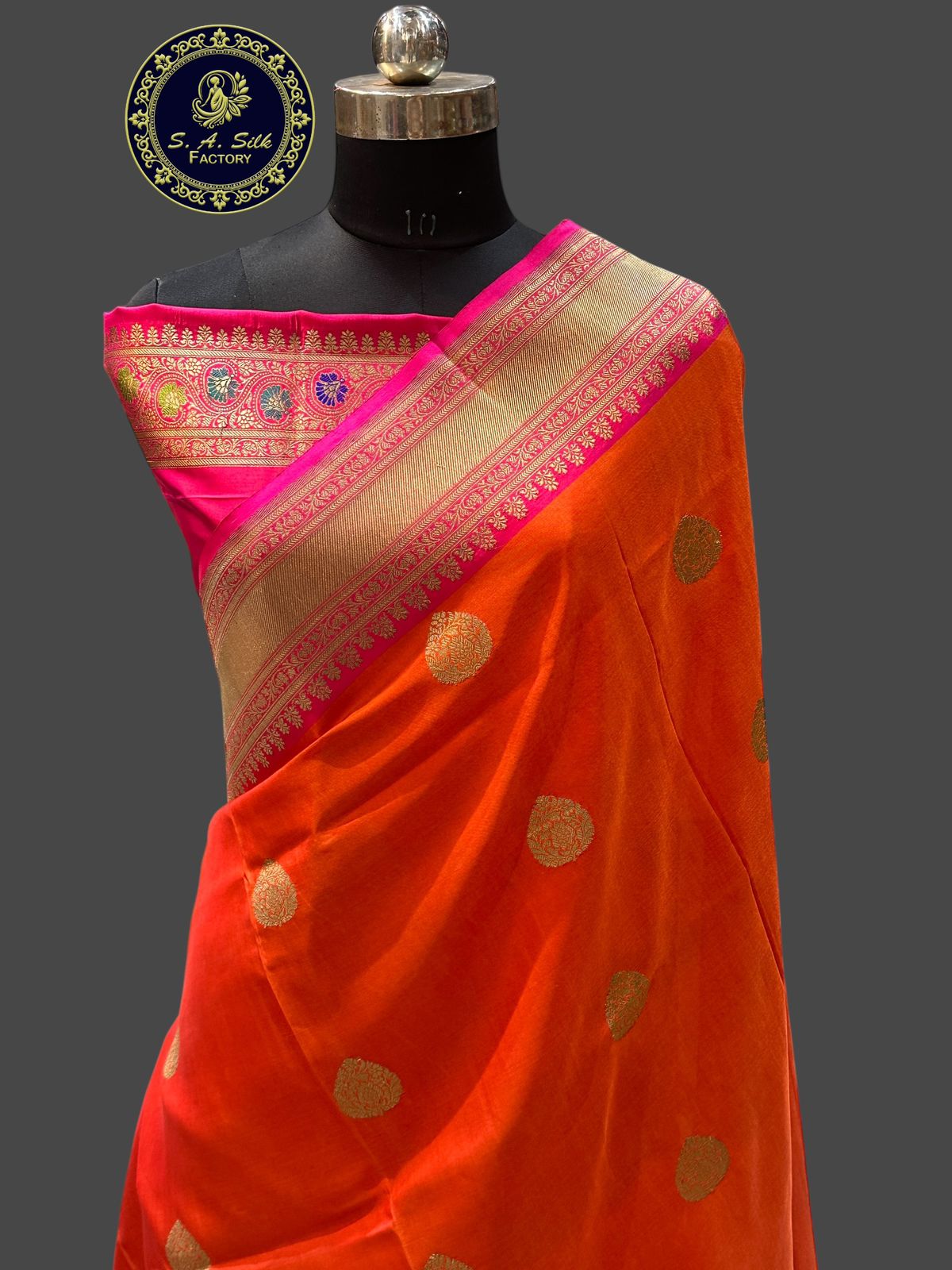 Banaras 100% Pure katan Silk Saree with allover kadua buta Resham mina rani border with buta design