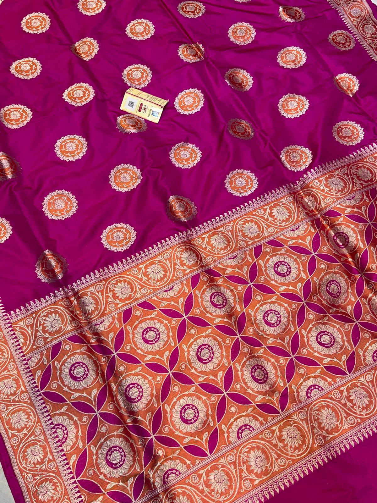 Banaras 100% Pure katan Silk Saree with allover kadua buta Resham zari mina kadua border