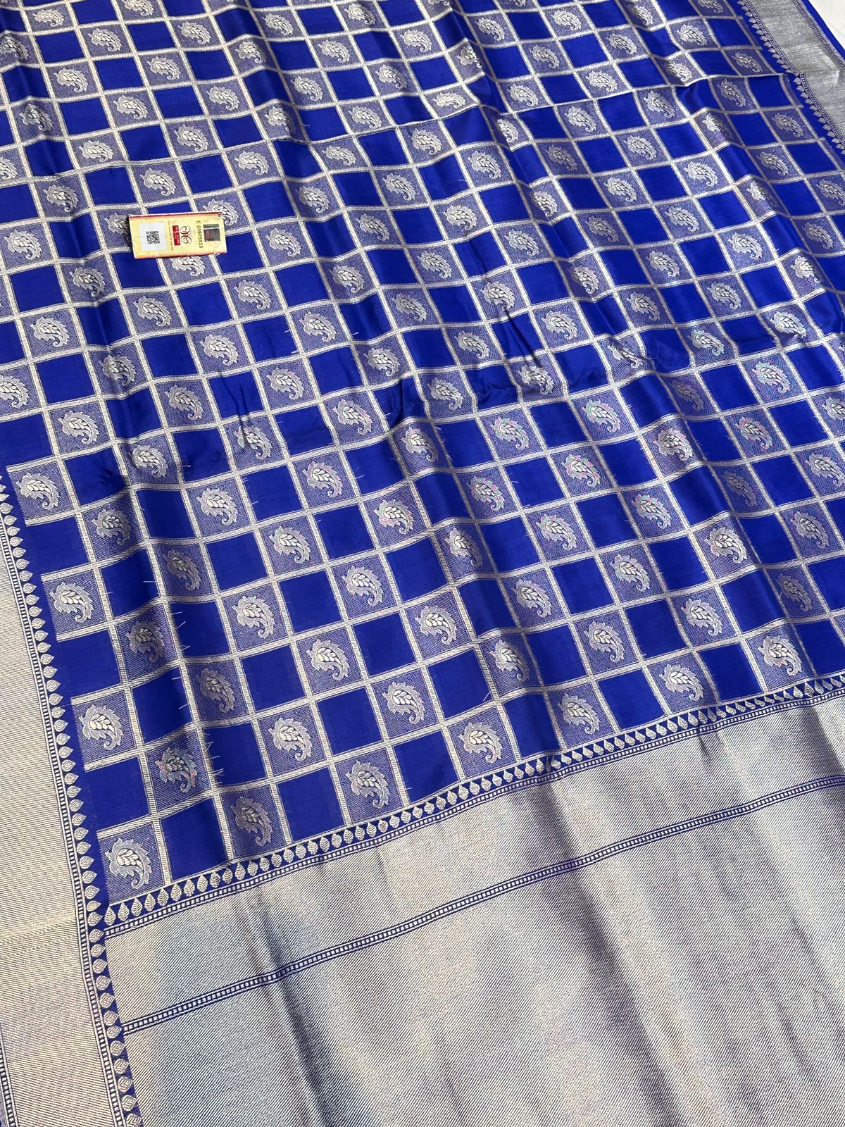 Banaras 100% Pure katan Gharchola Silk Saree with allover Reshami zari weave buta