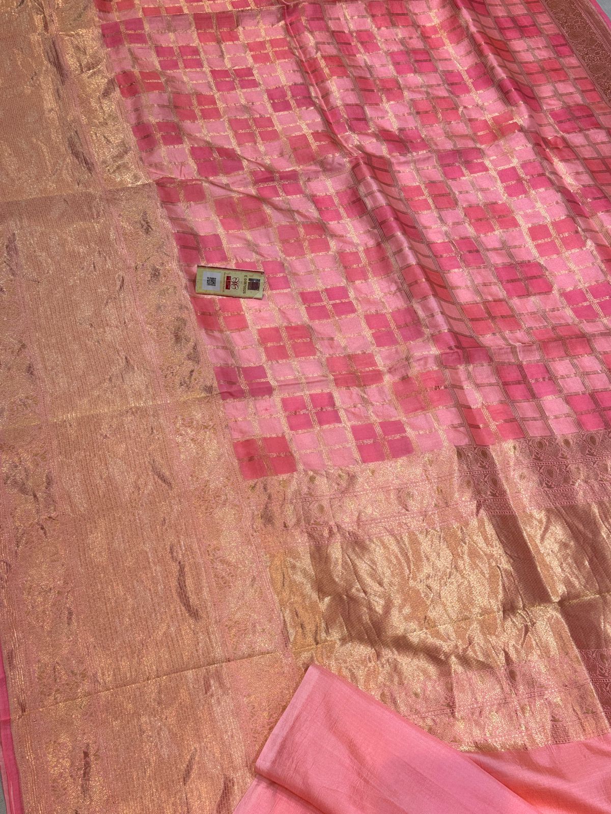 Banaras 100% Pure katan Gharchola Silk Saree with allover Gharchola and zari border