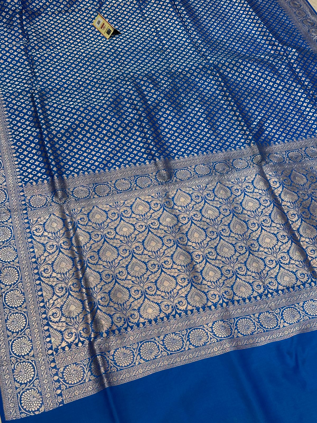 Banaras 100% Pure katan buti Silk Saree with allover Buti zari weave Design