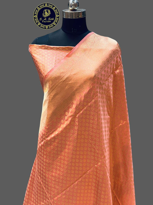Banaras 100% Pure katan buti Silk Saree with allover Buti zari weave Design