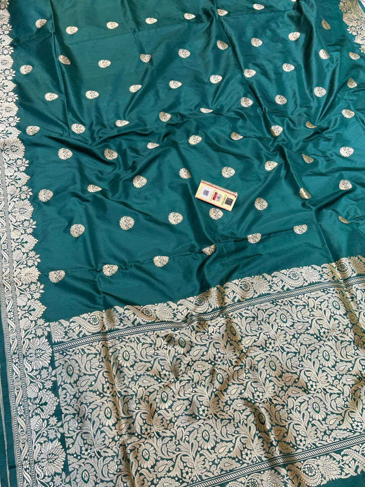 Banaras 100% Pure katan kadua buta Silk Saree with allover kadua Buta zari weave Design