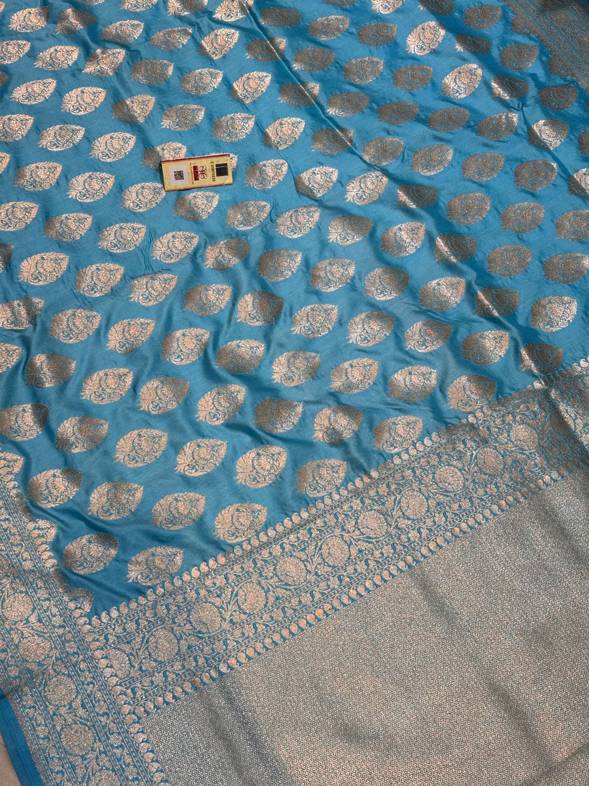 Banaras 100% Pure katan Silk Saree with allover zari weave Mina Buta Design