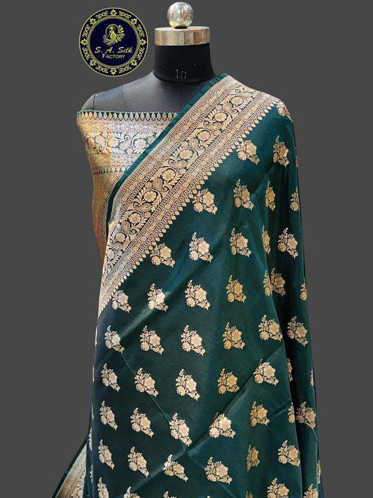 Banaras 100% Pure katan Silk Saree with allover zari weave antique Buta Design