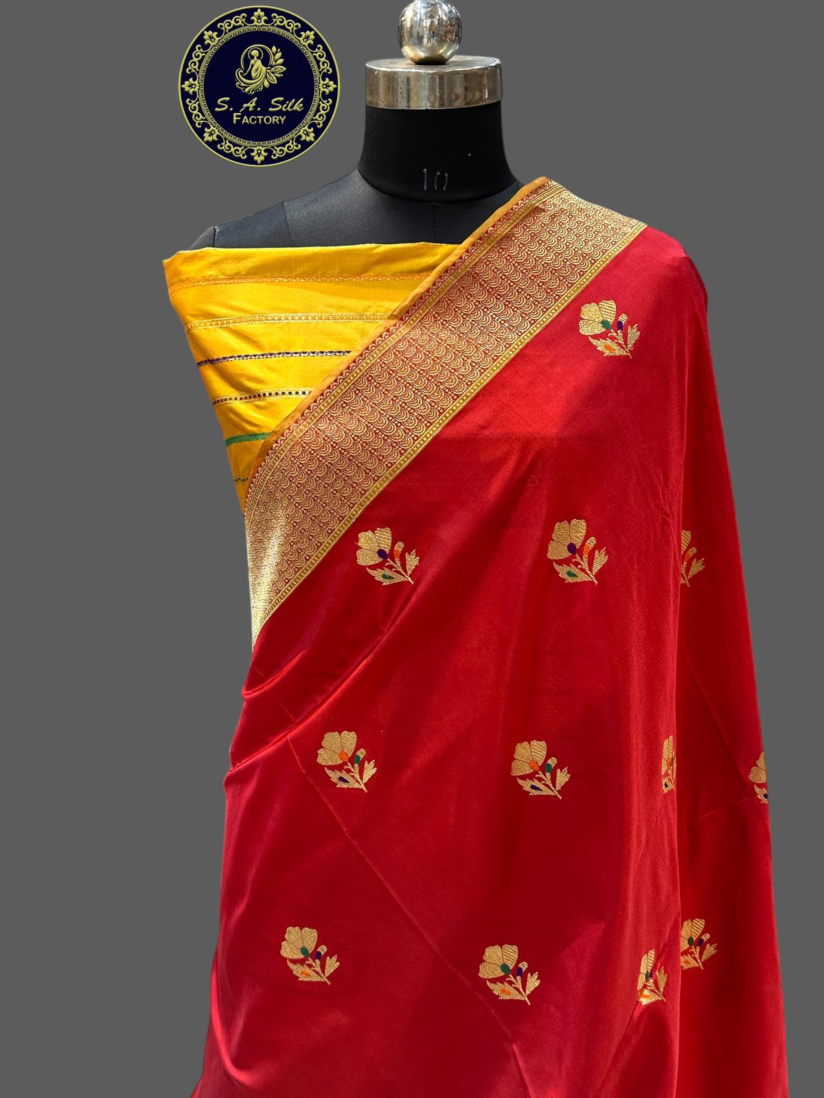 Banaras 100% Pure katan kadua Silk Saree with allover zari weave Mina Buta Design