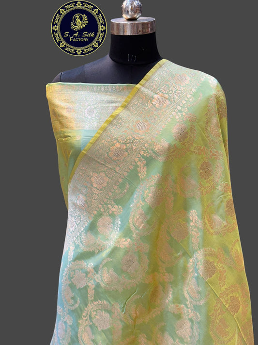 Banaras 100% Pure katan Silk Saree with allover zari weave jaal Design